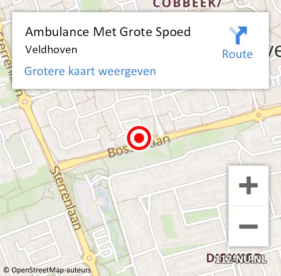 Locatie op kaart van de 112 melding: Ambulance Met Grote Spoed Naar Veldhoven op 27 maart 2024 23:14