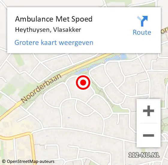 Locatie op kaart van de 112 melding: Ambulance Met Spoed Naar Heythuysen, Vlasakker op 27 maart 2024 23:21