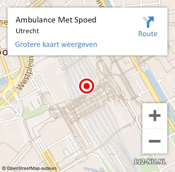Locatie op kaart van de 112 melding: Ambulance Met Spoed Naar Utrecht op 27 maart 2024 23:37
