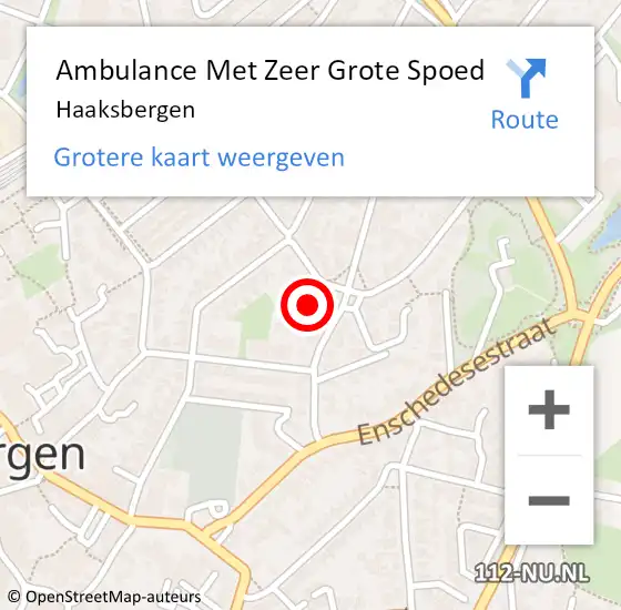 Locatie op kaart van de 112 melding: Ambulance Met Zeer Grote Spoed Naar Haaksbergen op 27 maart 2024 23:49