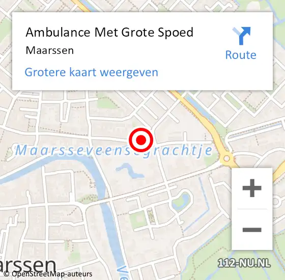 Locatie op kaart van de 112 melding: Ambulance Met Grote Spoed Naar Maarssen op 28 maart 2024 00:49