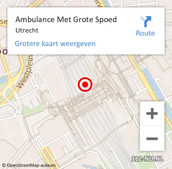 Locatie op kaart van de 112 melding: Ambulance Met Grote Spoed Naar Utrecht op 28 maart 2024 01:30