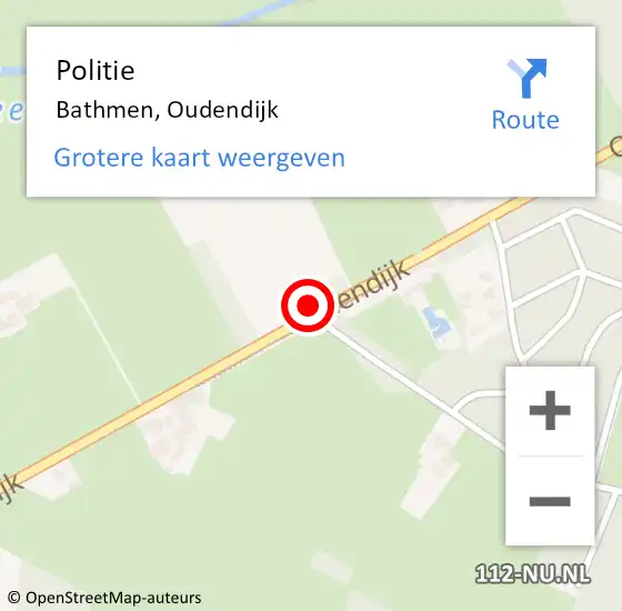 Locatie op kaart van de 112 melding: Politie Bathmen, Oudendijk op 28 maart 2024 01:34