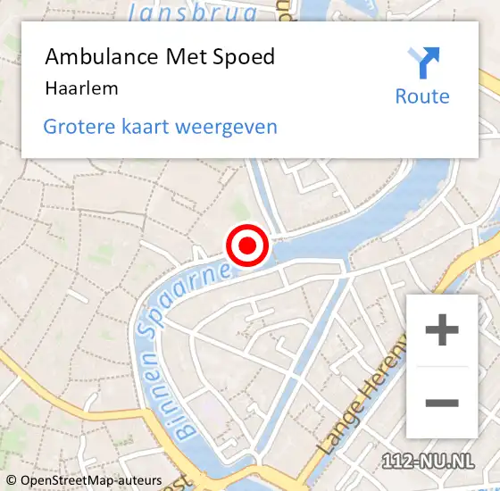 Locatie op kaart van de 112 melding: Ambulance Met Spoed Naar Haarlem op 28 maart 2024 02:16