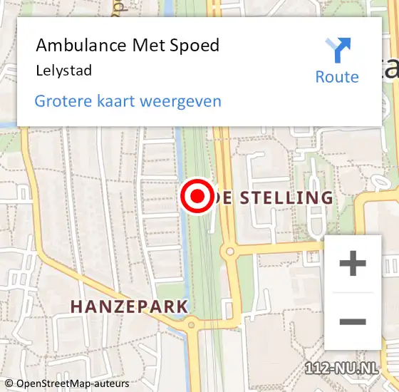 Locatie op kaart van de 112 melding: Ambulance Met Spoed Naar Lelystad op 28 maart 2024 02:36