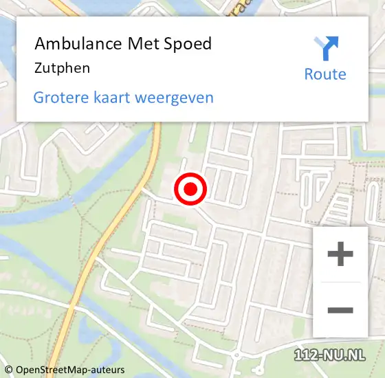 Locatie op kaart van de 112 melding: Ambulance Met Spoed Naar Zutphen op 28 maart 2024 03:13
