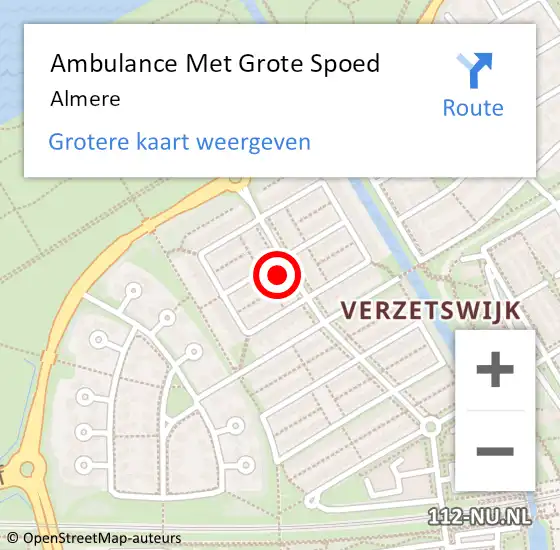 Locatie op kaart van de 112 melding: Ambulance Met Grote Spoed Naar Almere op 28 maart 2024 03:55