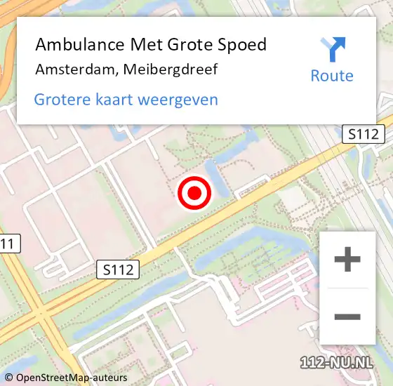 Locatie op kaart van de 112 melding: Ambulance Met Grote Spoed Naar Amsterdam, Meibergdreef op 28 maart 2024 04:08