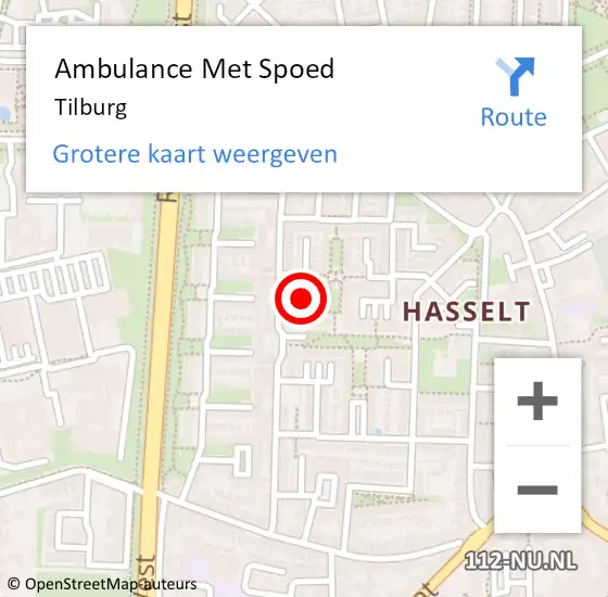 Locatie op kaart van de 112 melding: Ambulance Met Spoed Naar Tilburg op 28 maart 2024 04:41