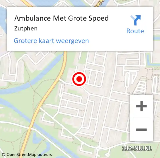 Locatie op kaart van de 112 melding: Ambulance Met Grote Spoed Naar Zutphen op 28 maart 2024 06:37