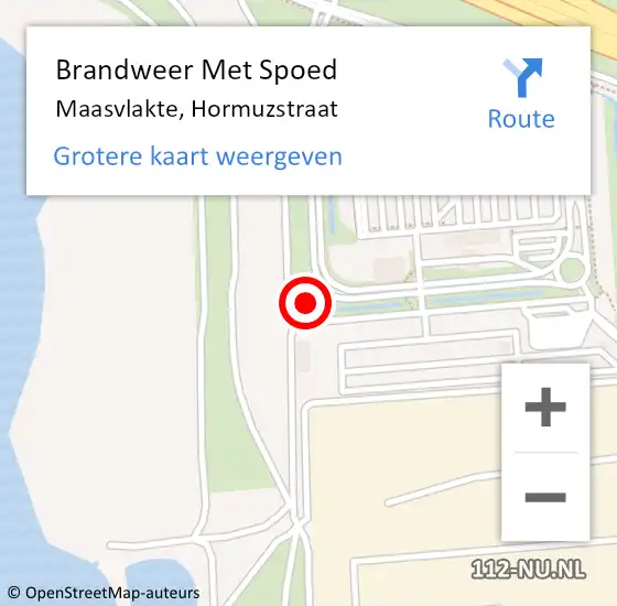 Locatie op kaart van de 112 melding: Brandweer Met Spoed Naar Maasvlakte, Hormuzstraat op 28 maart 2024 07:25