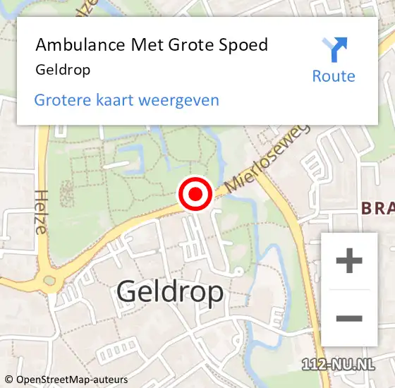 Locatie op kaart van de 112 melding: Ambulance Met Grote Spoed Naar Geldrop op 28 maart 2024 07:27