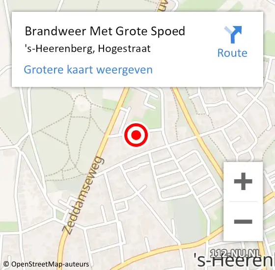 Locatie op kaart van de 112 melding: Brandweer Met Grote Spoed Naar 's-Heerenberg, Hogestraat op 28 maart 2024 07:44