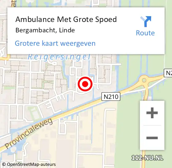 Locatie op kaart van de 112 melding: Ambulance Met Grote Spoed Naar Bergambacht, Linde op 28 maart 2024 08:07