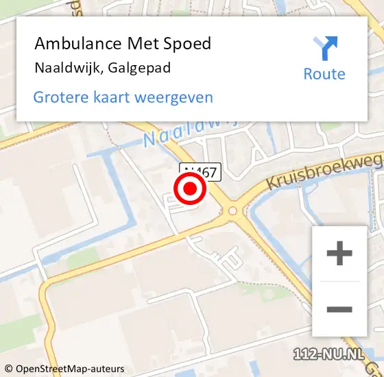 Locatie op kaart van de 112 melding: Ambulance Met Spoed Naar Naaldwijk, Galgepad op 28 maart 2024 08:12