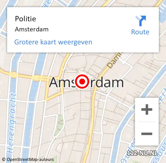 Locatie op kaart van de 112 melding: Politie Amsterdam op 28 maart 2024 08:19