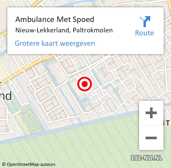 Locatie op kaart van de 112 melding: Ambulance Met Spoed Naar Nieuw-Lekkerland, Paltrokmolen op 28 maart 2024 08:19