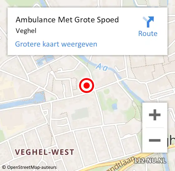 Locatie op kaart van de 112 melding: Ambulance Met Grote Spoed Naar Veghel op 28 maart 2024 08:32