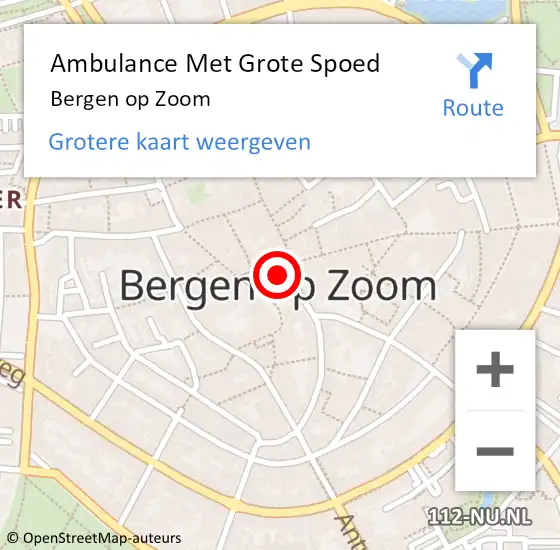 Locatie op kaart van de 112 melding: Ambulance Met Grote Spoed Naar Bergen op Zoom op 28 maart 2024 08:33