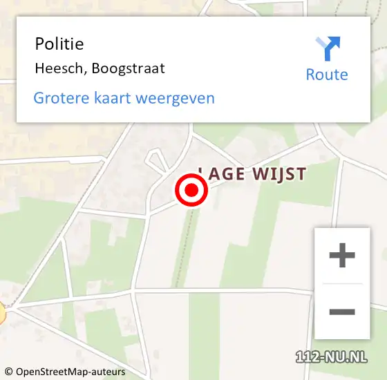 Locatie op kaart van de 112 melding: Politie Heesch, Boogstraat op 28 maart 2024 08:49