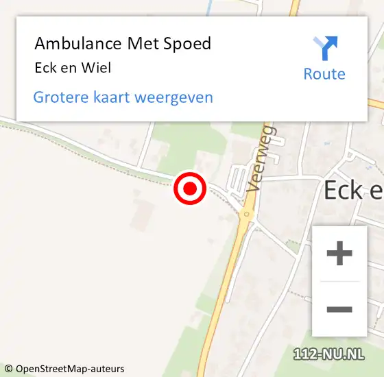 Locatie op kaart van de 112 melding: Ambulance Met Spoed Naar Eck en Wiel op 28 maart 2024 09:19