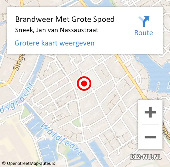 Locatie op kaart van de 112 melding: Brandweer Met Grote Spoed Naar Sneek, Jan van Nassaustraat op 28 maart 2024 09:20