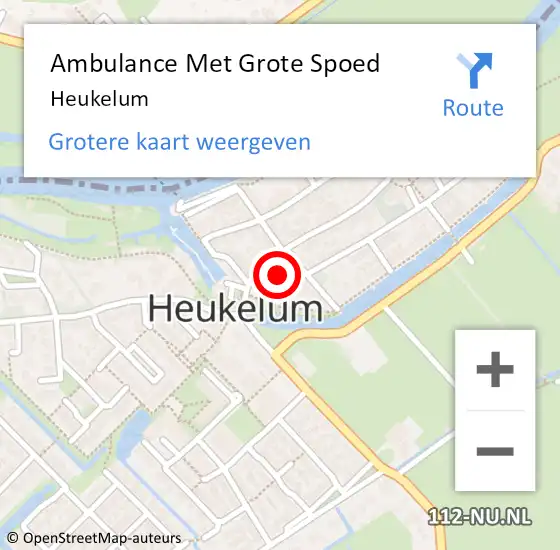 Locatie op kaart van de 112 melding: Ambulance Met Grote Spoed Naar Heukelum op 28 maart 2024 09:23