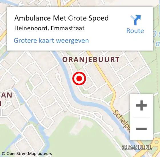 Locatie op kaart van de 112 melding: Ambulance Met Grote Spoed Naar Heinenoord, Emmastraat op 28 maart 2024 09:26