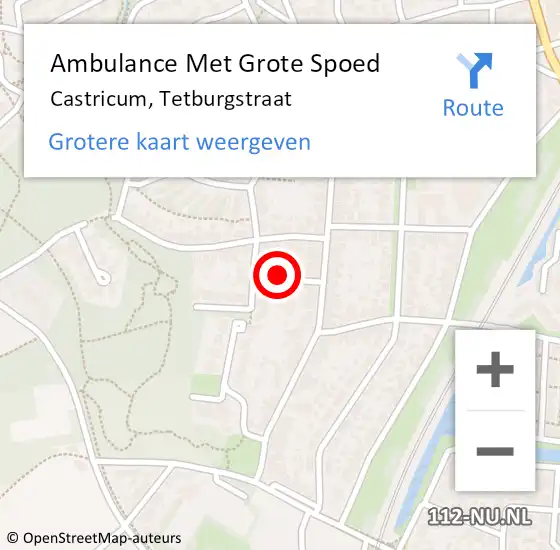 Locatie op kaart van de 112 melding: Ambulance Met Grote Spoed Naar Castricum, Tetburgstraat op 28 maart 2024 09:26