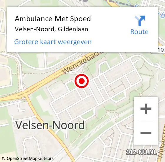 Locatie op kaart van de 112 melding: Ambulance Met Spoed Naar Velsen-Noord, Gildenlaan op 28 maart 2024 09:31