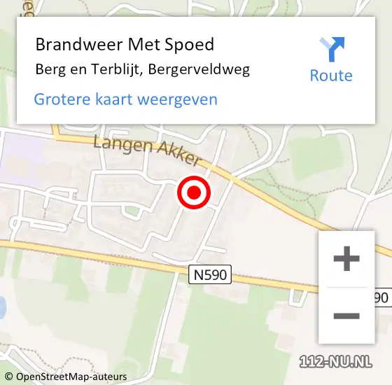 Locatie op kaart van de 112 melding: Brandweer Met Spoed Naar Berg en Terblijt, Bergerveldweg op 28 maart 2024 09:39