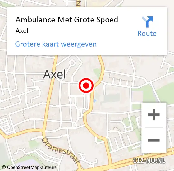 Locatie op kaart van de 112 melding: Ambulance Met Grote Spoed Naar Axel op 28 maart 2024 10:30