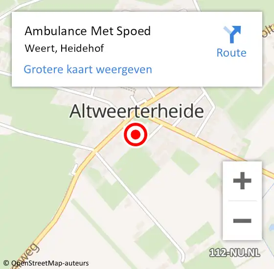 Locatie op kaart van de 112 melding: Ambulance Met Spoed Naar Weert, Heidehof op 28 maart 2024 10:43