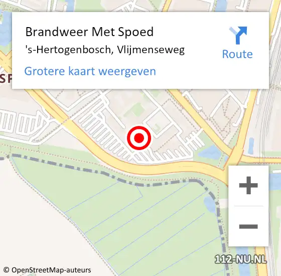 Locatie op kaart van de 112 melding: Brandweer Met Spoed Naar 's-Hertogenbosch, Vlijmenseweg op 28 maart 2024 10:47