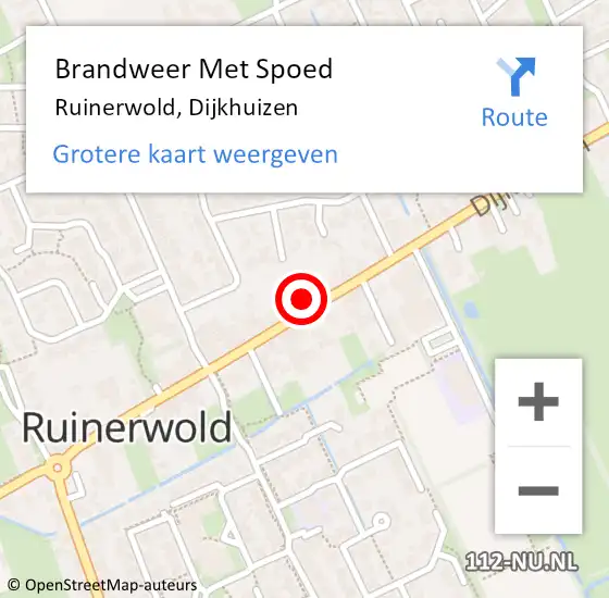 Locatie op kaart van de 112 melding: Brandweer Met Spoed Naar Ruinerwold, Dijkhuizen op 28 maart 2024 11:11