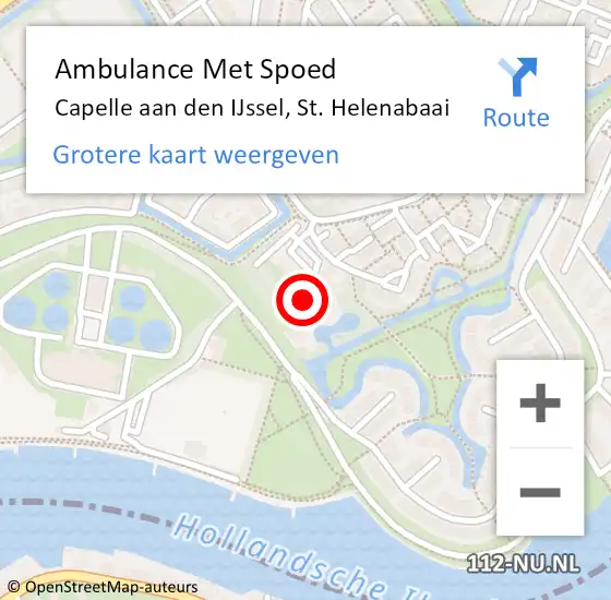 Locatie op kaart van de 112 melding: Ambulance Met Spoed Naar Capelle aan den IJssel, St. Helenabaai op 28 maart 2024 11:33