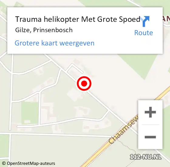 Locatie op kaart van de 112 melding: Trauma helikopter Met Grote Spoed Naar Gilze, Prinsenbosch op 28 maart 2024 11:44