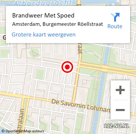 Locatie op kaart van de 112 melding: Brandweer Met Spoed Naar Amsterdam, Burgemeester Röellstraat op 28 maart 2024 12:00