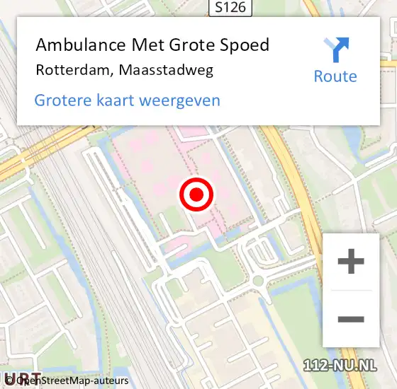 Locatie op kaart van de 112 melding: Ambulance Met Grote Spoed Naar Rotterdam, Maasstadweg op 28 maart 2024 12:00