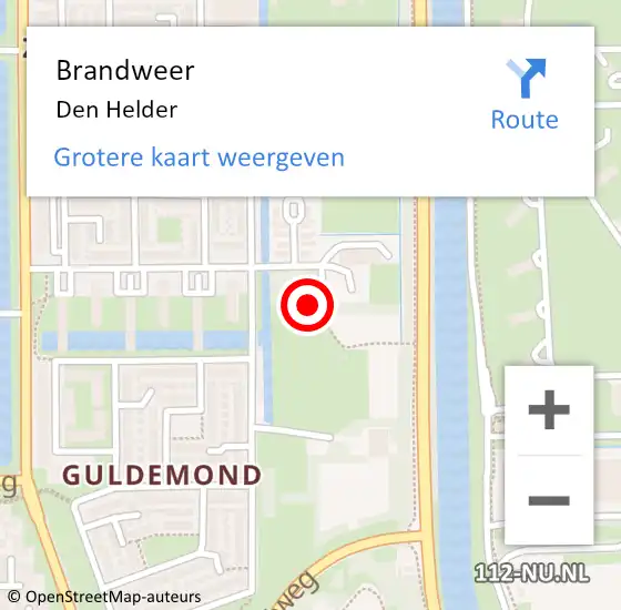 Locatie op kaart van de 112 melding: Brandweer Den Helder op 28 maart 2024 12:00