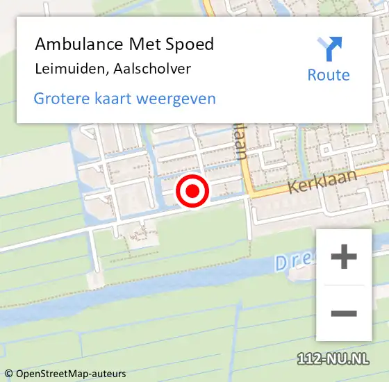 Locatie op kaart van de 112 melding: Ambulance Met Spoed Naar Leimuiden, Aalscholver op 28 maart 2024 12:07