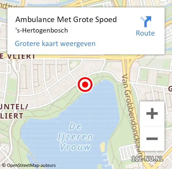 Locatie op kaart van de 112 melding: Ambulance Met Grote Spoed Naar 's-Hertogenbosch op 28 maart 2024 12:12