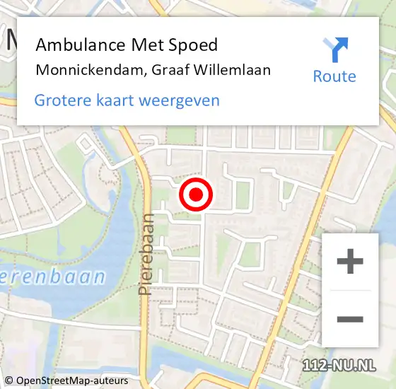 Locatie op kaart van de 112 melding: Ambulance Met Spoed Naar Monnickendam, Graaf Willemlaan op 28 maart 2024 12:18