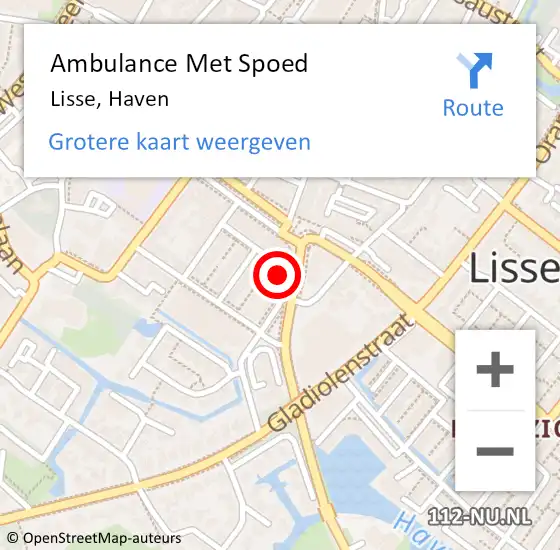 Locatie op kaart van de 112 melding: Ambulance Met Spoed Naar Lisse, Haven op 28 maart 2024 12:23