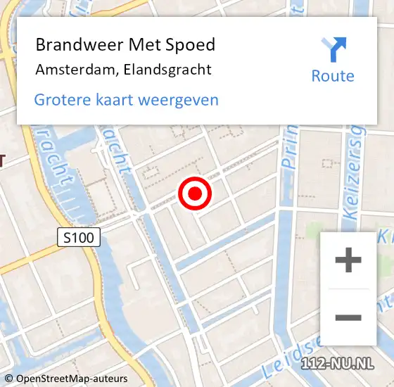 Locatie op kaart van de 112 melding: Brandweer Met Spoed Naar Amsterdam, Elandsgracht op 28 maart 2024 12:26