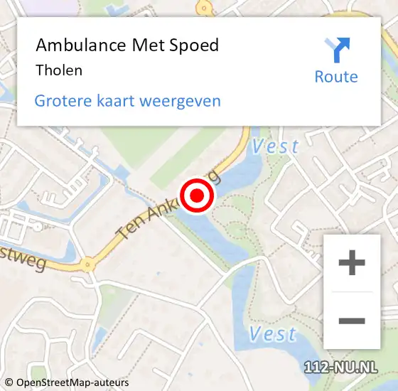 Locatie op kaart van de 112 melding: Ambulance Met Spoed Naar Tholen op 28 maart 2024 12:30