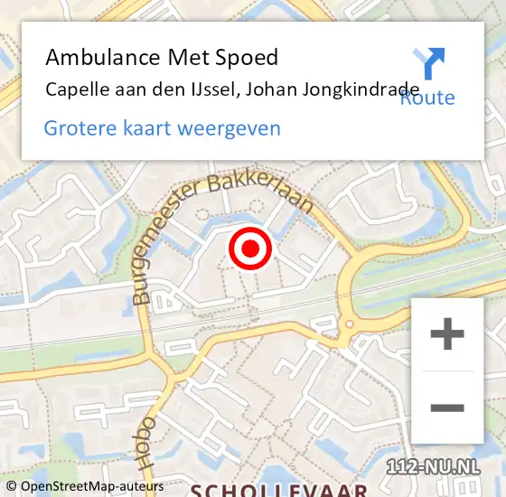 Locatie op kaart van de 112 melding: Ambulance Met Spoed Naar Capelle aan den IJssel, Johan Jongkindrade op 28 maart 2024 12:39