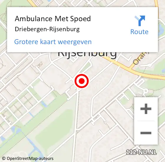 Locatie op kaart van de 112 melding: Ambulance Met Spoed Naar Driebergen-Rijsenburg op 28 maart 2024 12:40