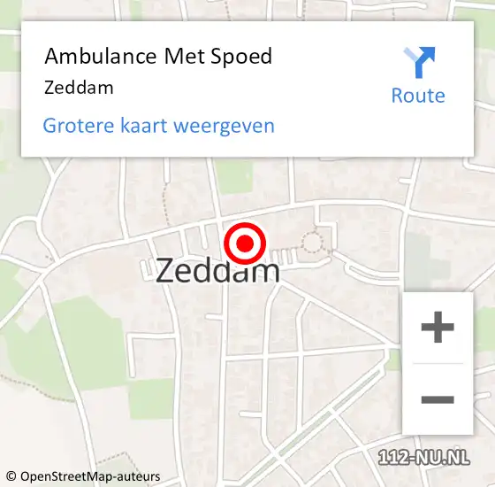 Locatie op kaart van de 112 melding: Ambulance Met Spoed Naar Zeddam op 28 maart 2024 12:53