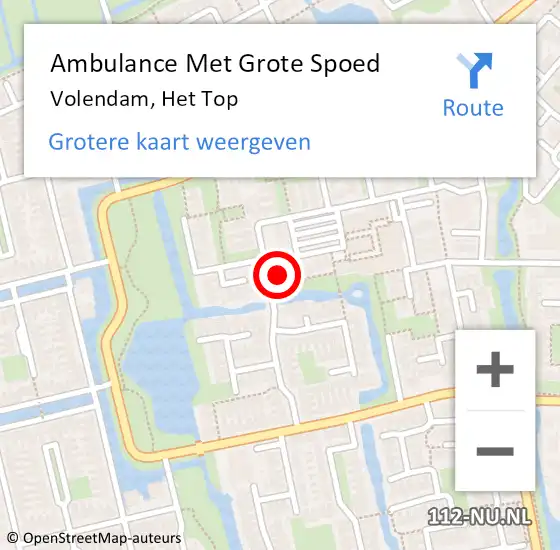Locatie op kaart van de 112 melding: Ambulance Met Grote Spoed Naar Volendam, Het Top op 28 maart 2024 13:04